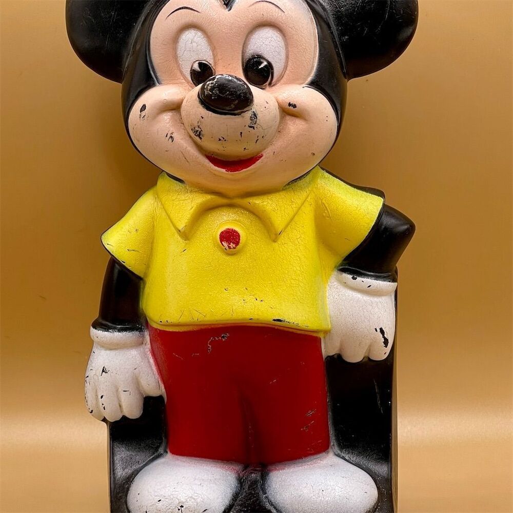 Vintage Disney Mickey Mouse Plastic Coin Bank Collectible